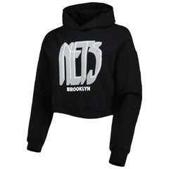 Brooklyn Nets Lusso Women's Layla World Tour Cropped Pullover Hoodie