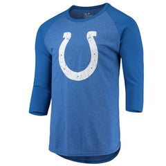 Jonathan Taylor Majestic Threads Name & Number Team Colorway Tri-Blend 3/4 Raglan Sleeve Player T-Shirt - Indianapolis Colts T-shirts