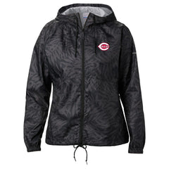 Black Cincinnati Reds Columbia Women's Flash Forward Full-Zip Windbreaker Jacket