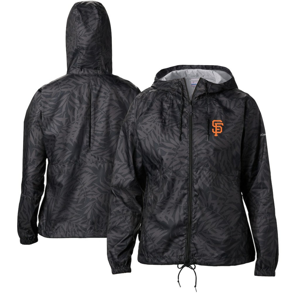 Black San Francisco Giants Columbia Women's Flash Forward Full-Zip Windbreaker Jacket
