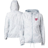 Gray Washington Nationals Columbia Women's Flash Forward Full-Zip Windbreaker Jacket