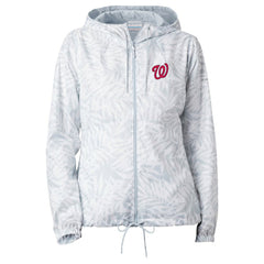 Gray Washington Nationals Columbia Women's Flash Forward Full-Zip Windbreaker Jacket