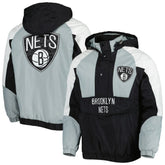 Brooklyn Nets Starter Body Check Raglan Hoodie Half-Zip Jacket