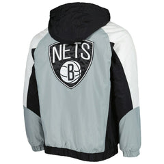 Brooklyn Nets Starter Body Check Raglan Hoodie Half-Zip Jacket