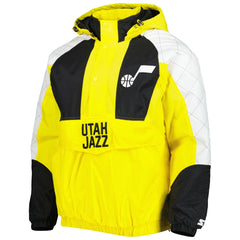 Utah Jazz Starter Body Check Raglan Hoodie Half-Zip Jacket