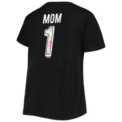 Black San Francisco Giants Women's Plus Size #1 Mom 2-Hit V-Neck T-Shirt