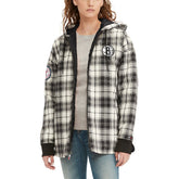 Brooklyn Nets Tommy Jeans Women's Molly Flannel Full-Zip Hoodie