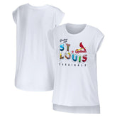 White St. Louis Cardinals WEAR by Erin Andrews Women's Greetings From T-Shirt