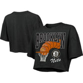 Brooklyn Nets Majestic Threads Women's Bank Shot Cropped T-Shirt