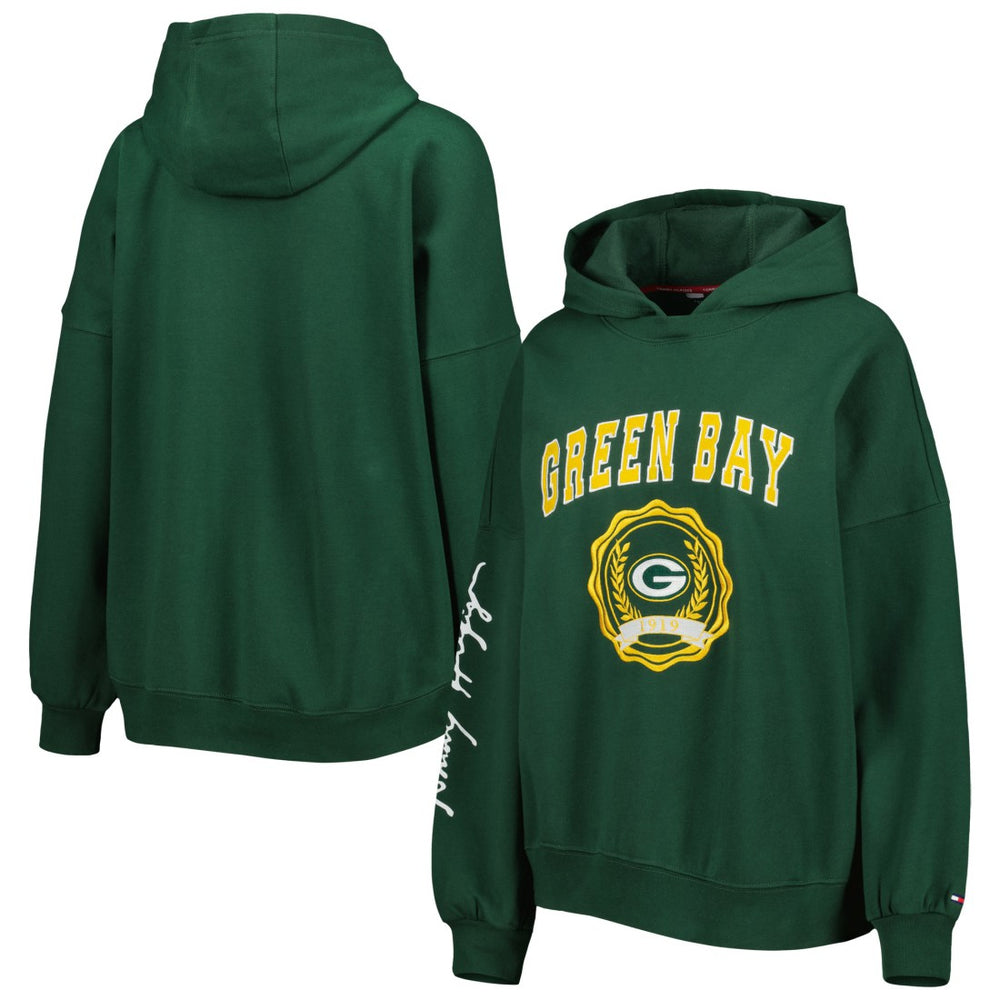 Tommy Hilfiger Women's Becca Drop Shoulder Pullover Hoodie - Green Bay Packers Hoodies
