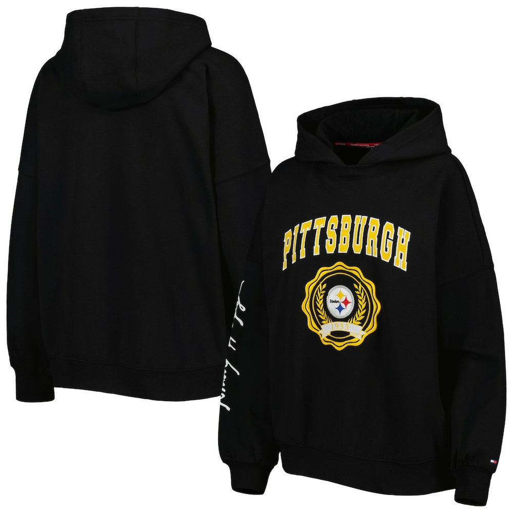 Tommy Hilfiger Women's Becca Drop Shoulder Pullover Hoodie - Pittsburgh Steelers Hoodies
