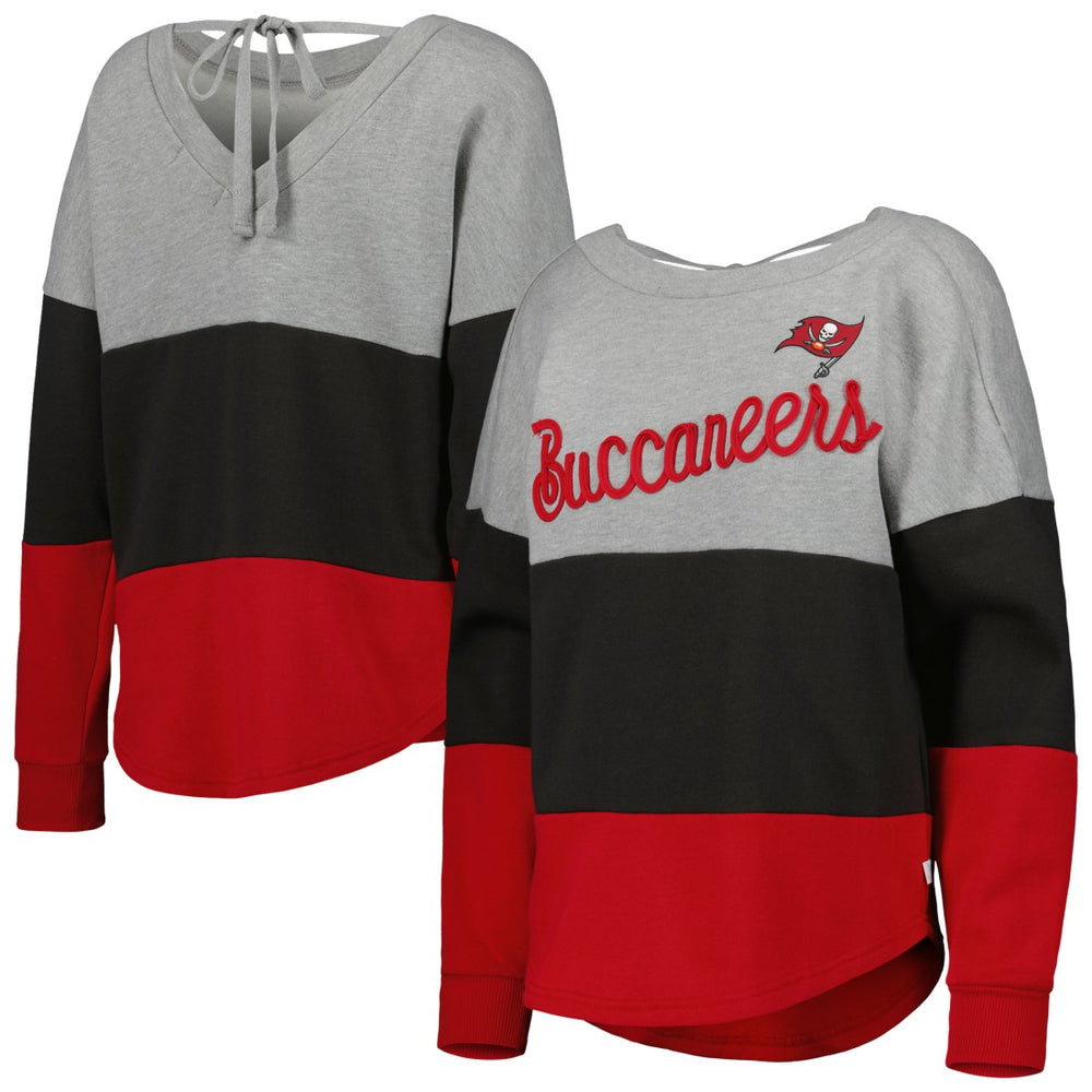Touch Women's Outfield Deep V-Back Waist Length Pullover Sweatshirt - Tampa Bay Buccaneers Pullover