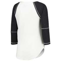 Touch Women's Rebel Raglan Tri-Blend 3/4-Sleeve Lace-Up V-Neck T-Shirt - Las Vegas Raiders T-shirts