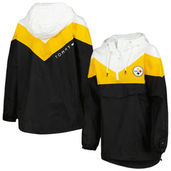 Tommy Hilfiger Women's Staci Half-Zip Hoodie Windbreaker Jacket - Pittsburgh Steelers Hoodies