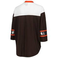 G-III 4Her by Carl Banks Women's Double Team 3/4-Sleeve Lace-Up T-Shirt - Cleveland Browns T-shirts