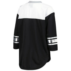 G-III 4Her by Carl Banks Women's Double Team 3/4-Sleeve Lace-Up T-Shirt - Las Vegas Raiders T-shirts