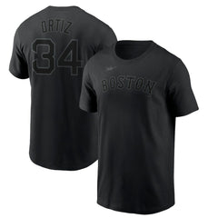 Black David Ortiz Boston Red Sox Nike Name & Number T-Shirt