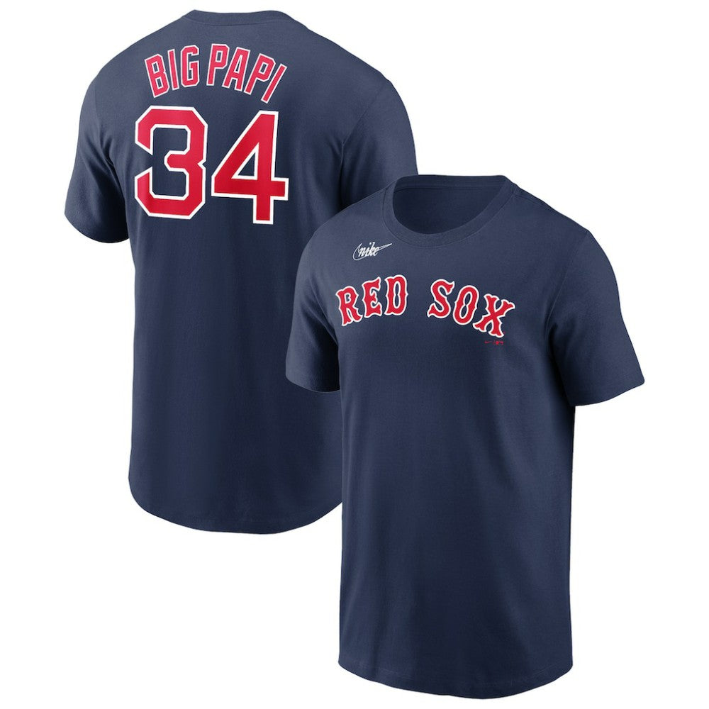 Navy David Ortiz Boston Red Sox Nike Name & Number Wordmark T-Shirt