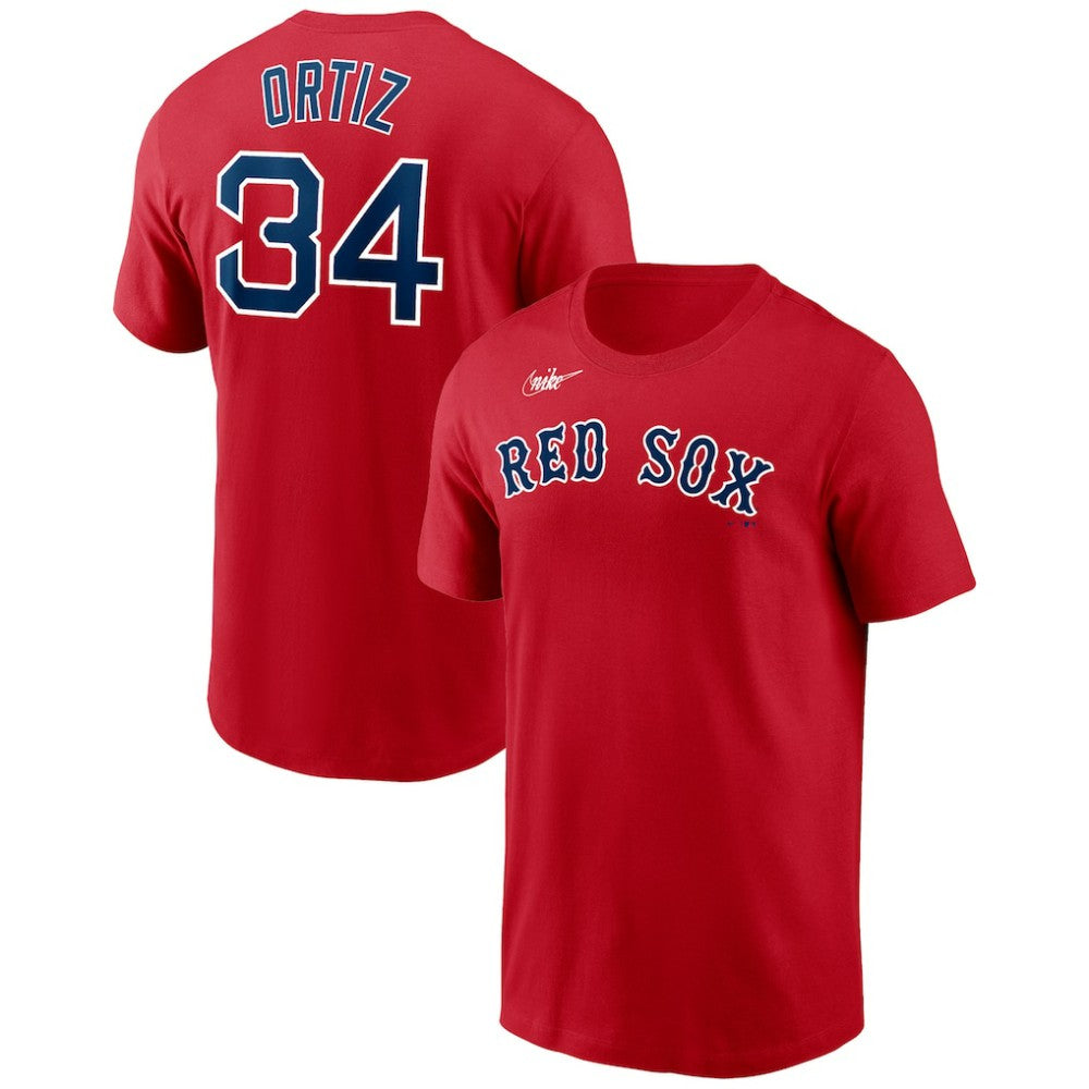 Red David Ortiz Boston Red Sox Nike Name & Number T-Shirt