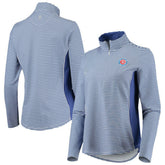 Royal Chicago Cubs Tommy Bahama Women's Aubrey Stripe Block IslandZone Half-Zip Jacket