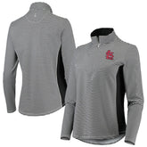 Black St. Louis Cardinals Tommy Bahama Women's Aubrey Stripe Block IslandZone Half-Zip Jacket