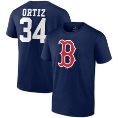 Navy David Ortiz Boston Red Sox Fanatics Logo Graphic T-Shirt