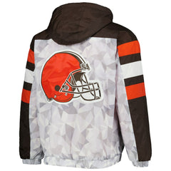 Starter Thursday Night Gridiron Raglan Half-Zip Hooded Jacket - Cleveland Browns Jackets