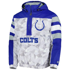 Starter Thursday Night Gridiron Raglan Half-Zip Hooded Jacket - Indianapolis Colts Jackets