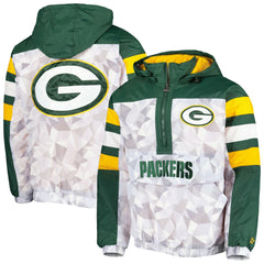Starter Thursday Night Gridiron Raglan Half-Zip Hooded Jacket - Green Bay Packers Jackets