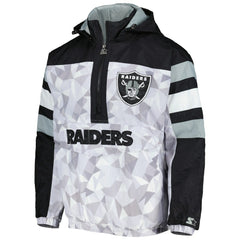Starter Thursday Night Gridiron Raglan Half-Zip Hooded Jacket - Las Vegas Raiders Jackets