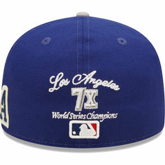 Royal/Gray Los Angeles Dodgers New Era 2020 World Series Champions Letterman 59FIFTY Fitted Hat