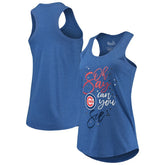 Royal Chicago Cubs Touch Women's Americana Tri-Blend Racerback Tank Top