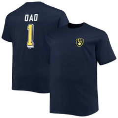 Navy Milwaukee Brewers Big & Tall Father's Day #1 Dad T-Shirt