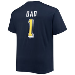 Navy Milwaukee Brewers Big & Tall Father's Day #1 Dad T-Shirt