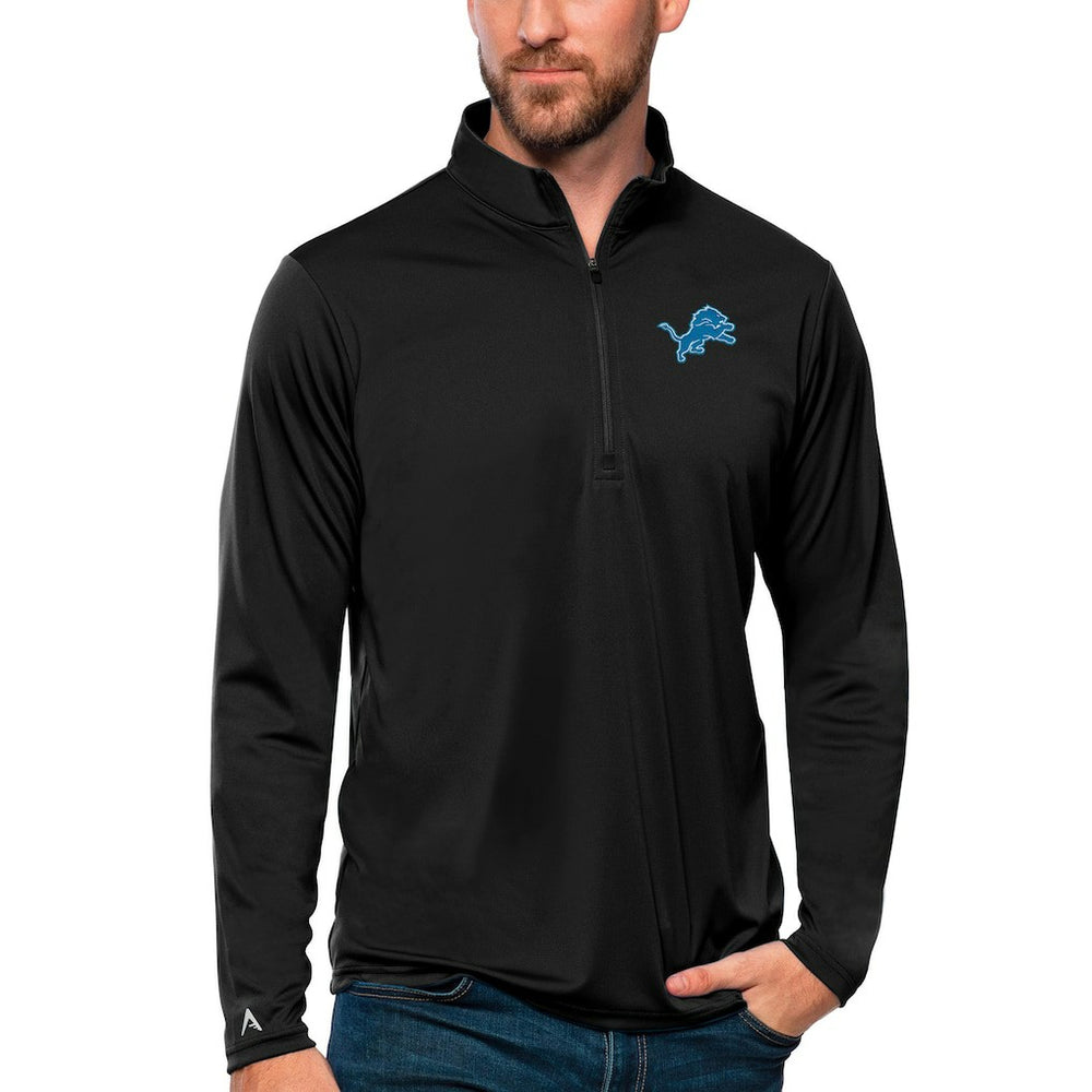 Antigua Tribute Quarter-Zip Lightweight Pullover Top - Detroit Lions Pullover