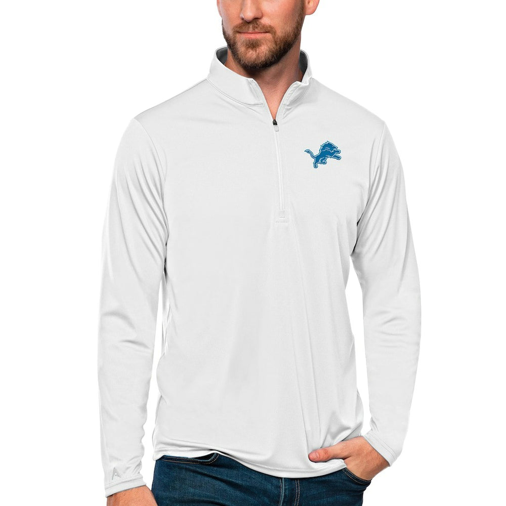 Antigua Tribute Quarter-Zip Lightweight Pullover Top - Detroit Lions Pullover