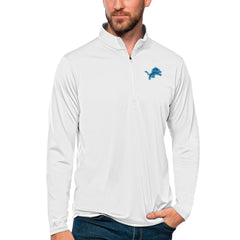 Antigua Tribute Quarter-Zip Lightweight Pullover Top - Detroit Lions Pullover
