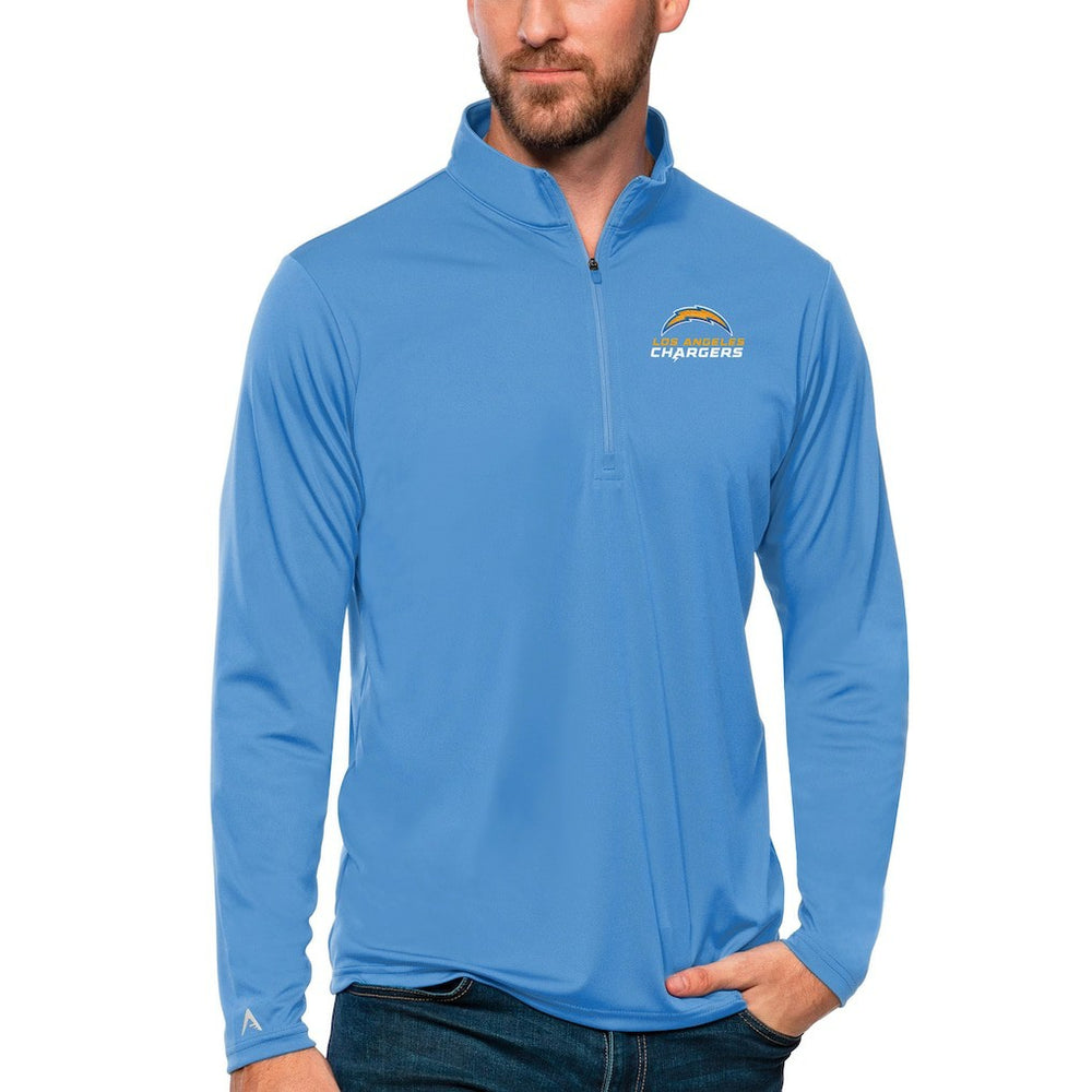 Antigua Tribute Quarter-Zip Lightweight Pullover Top - Los Angeles Chargers Pullover