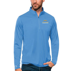 Antigua Tribute Quarter-Zip Lightweight Pullover Top - Los Angeles Chargers Pullover