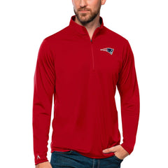 Antigua Tribute Quarter-Zip Lightweight Pullover Top - New England Patriots Pullover