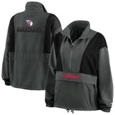 Charcoal Cleveland Guardians WEAR by Erin Andrews Women's Packable Half-Zip Jacket