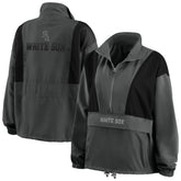 Charcoal Chicago White Sox WEAR by Erin Andrews Women's Packable Half-Zip Jacket