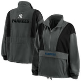 Charcoal New York Yankees WEAR by Erin Andrews Women's Packable Half-Zip Jacket