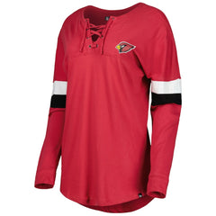Women's Athletic Varsity Lace-Up Lightweight Long Sleeve T-Shirt - Arizona Cardinals T-shirts