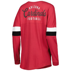 Women's Athletic Varsity Lace-Up Lightweight Long Sleeve T-Shirt - Arizona Cardinals T-shirts