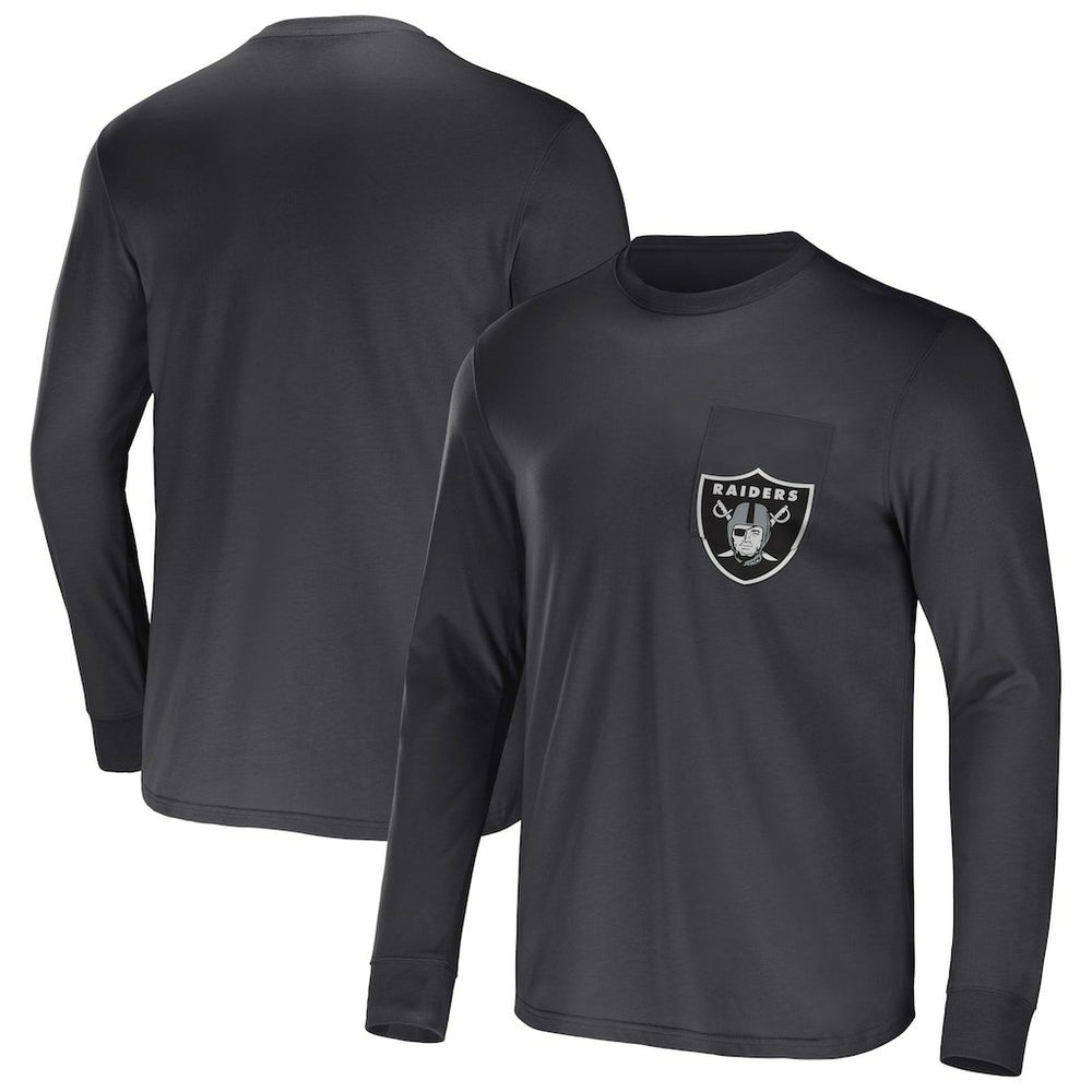 NFL x Darius Rucker Collection Team Long Sleeve Pocket T-Shirt - Las Vegas Raiders T-shirts