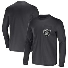 NFL x Darius Rucker Collection Team Long Sleeve Pocket T-Shirt - Las Vegas Raiders T-shirts