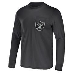 NFL x Darius Rucker Collection Team Long Sleeve Pocket T-Shirt - Las Vegas Raiders T-shirts