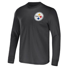 NFL x Darius Rucker Collection Team Long Sleeve Pocket T-Shirt - Pittsburgh Steelers T-shirts