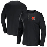 NFL x Darius Rucker Collection Slub Jersey Henley Long Sleeve T-Shirt - Cleveland Browns T-shirts
